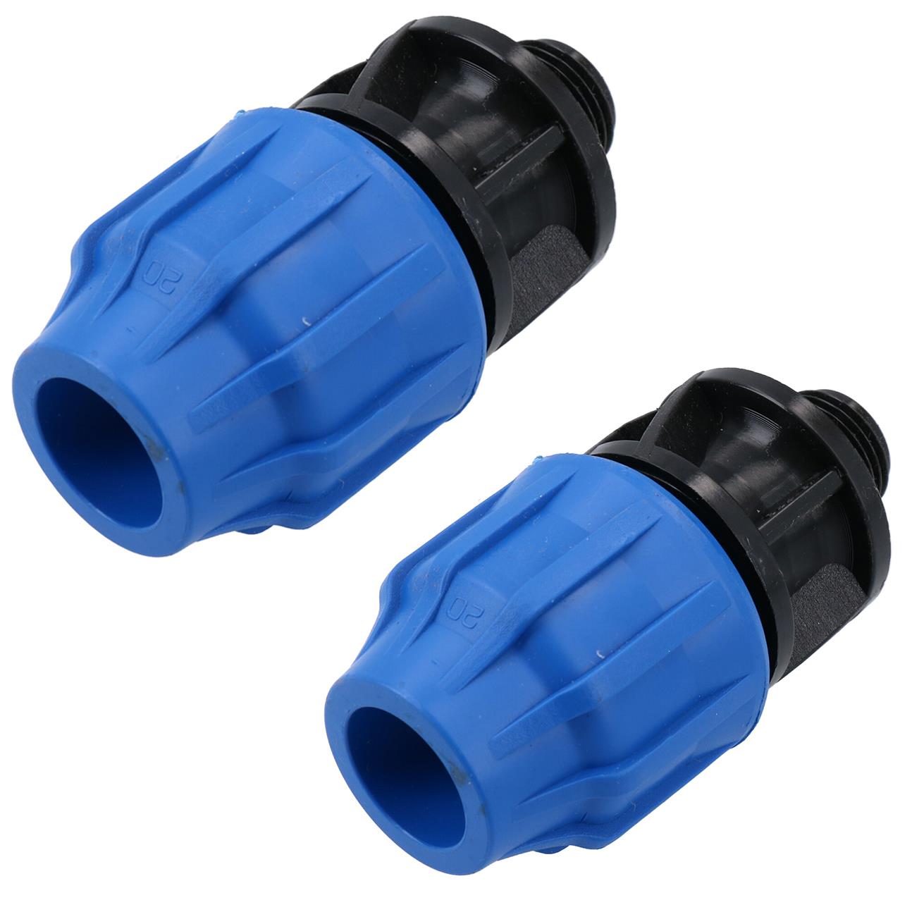 20mm x 1/2" MDPE Male Adapter Compression Coupling Fitting Water Pipe PN16