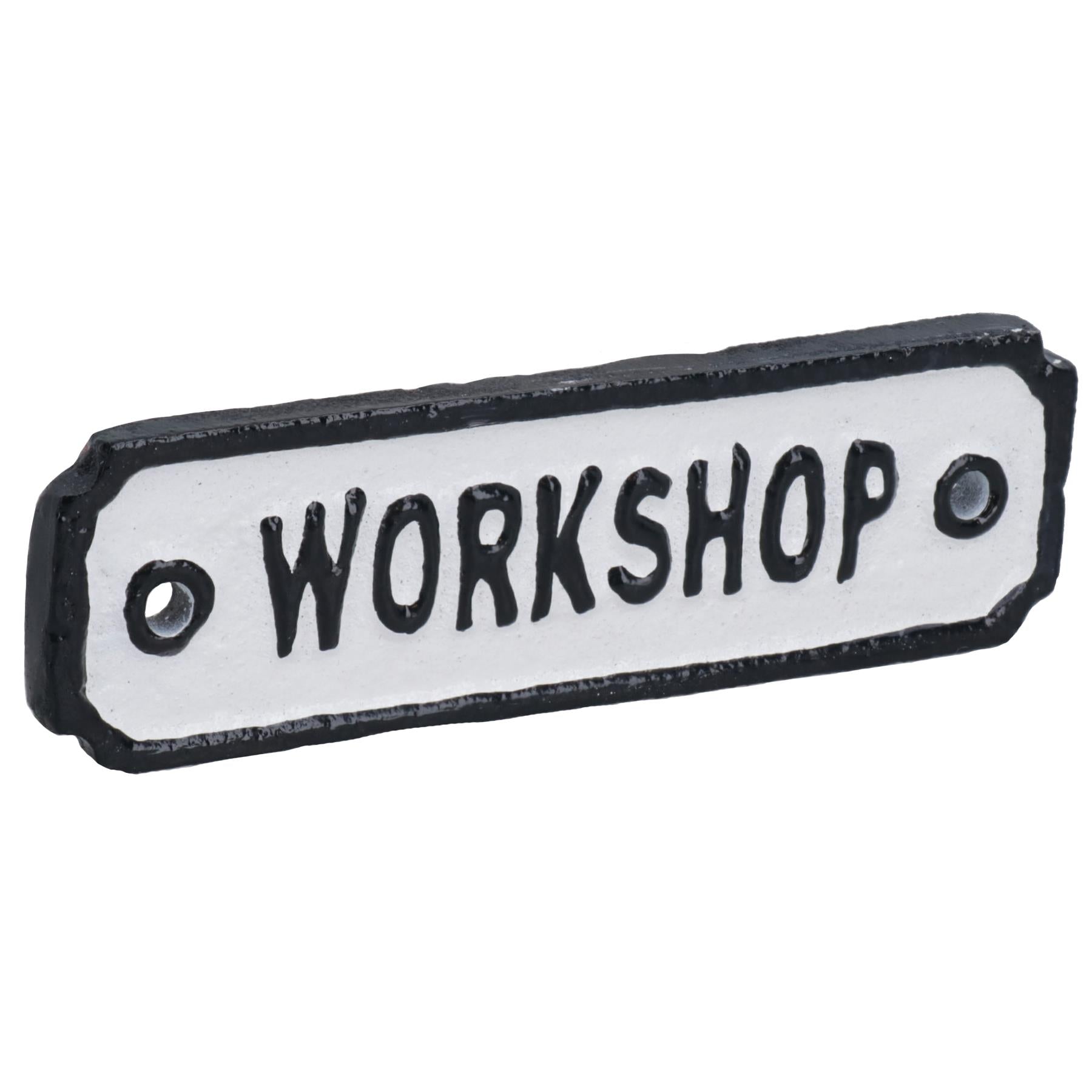 Workshop Cast Iron Small Sign Plaque Door Wall House Gate Post Shed Garage