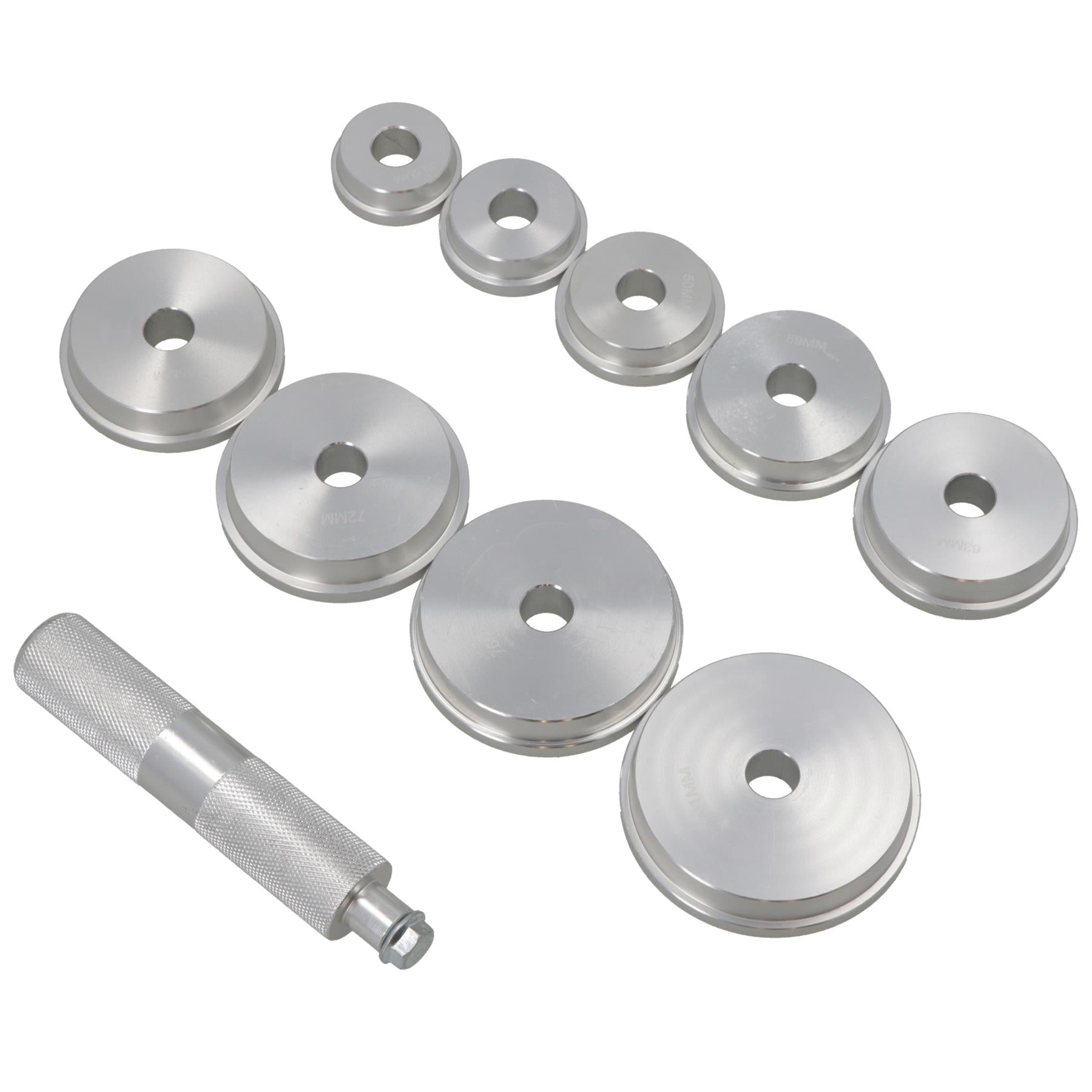 Radlagerring- und Dichtungstreibersatz 40 mm - 81 mm, 10-teilig, Aluminium-Kit