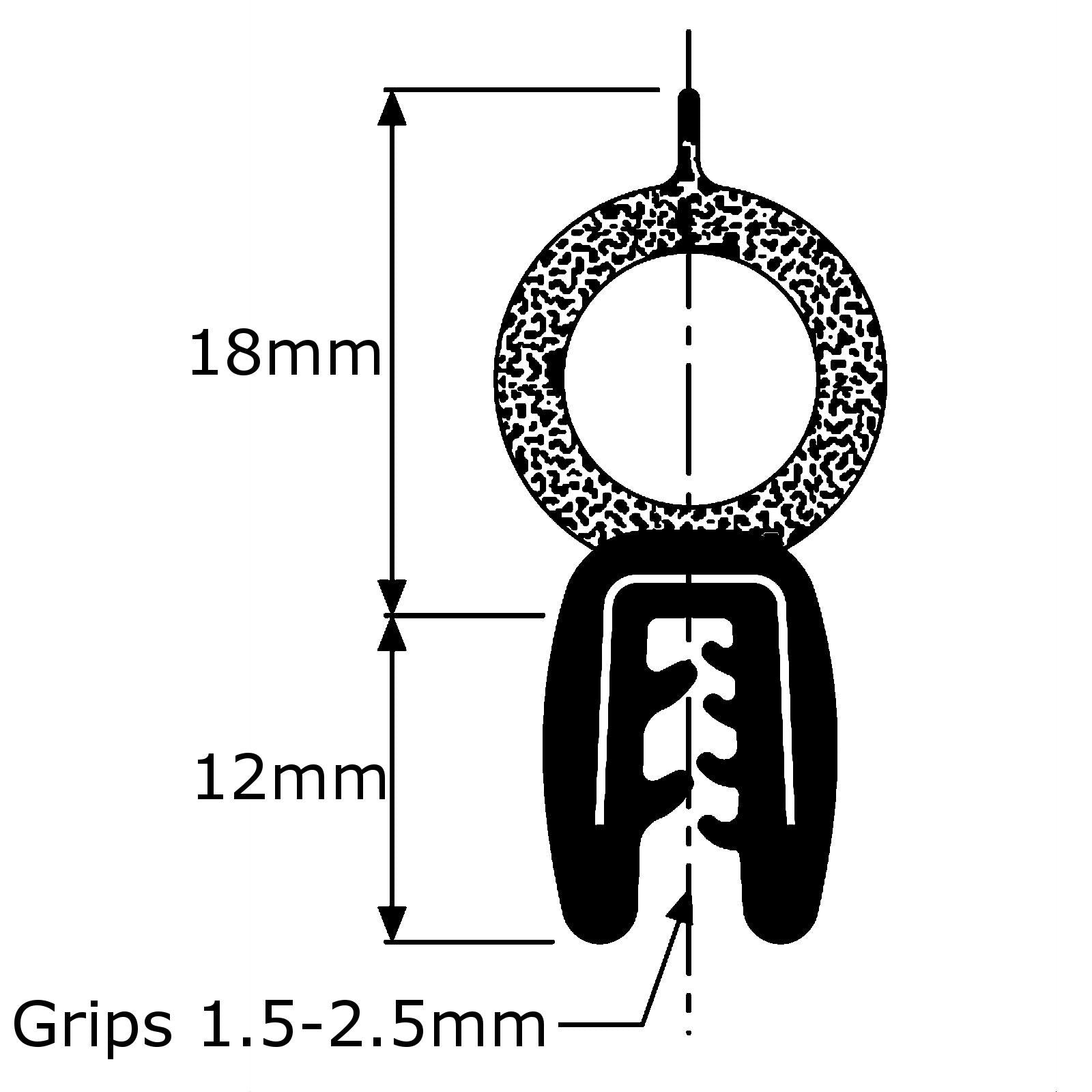 Wohnmobil &amp; Caravan Türdichtung 4,9 m Trim Gummi Kofferraum Schließfach Oberrohr Lippendichtung JG06