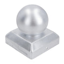 Metal Fence Post Caps Round / Ball 100mm x 100mm Protector Cover Silver