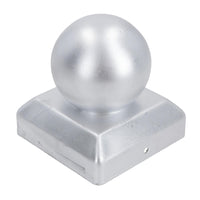 Metal Fence Post Caps Round / Ball 100mm x 100mm Protector Cover Silver