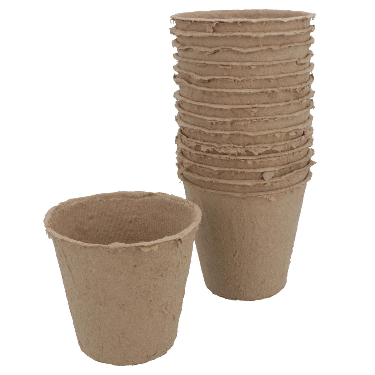 Biodegradable Fibre Plant Pots For Seeds Seedlings Cuttings Round 8 x 8cm