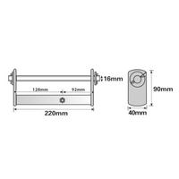 Boat / Jetski / Dinghy Trailer Roller Bracket 220mm 16mm Spindle UBR26