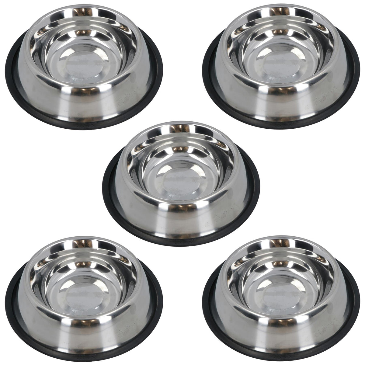 Stainless Steel Large Non Slip Pet Bowl Dish Food Water Dogs Cats 20cm