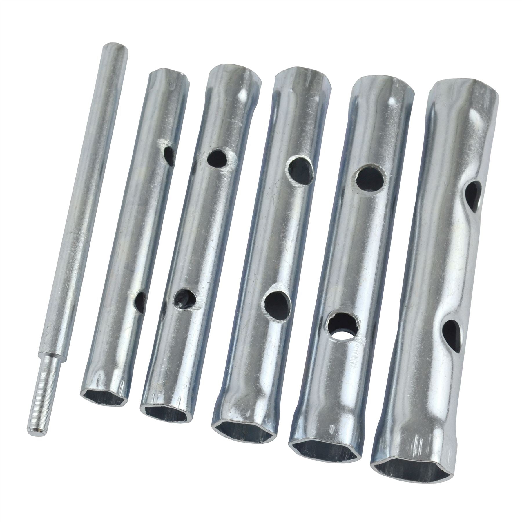 6pc Box Tubular Spanner Set 10-19mm Wrench Tool Garage Workshop Plumber TE662