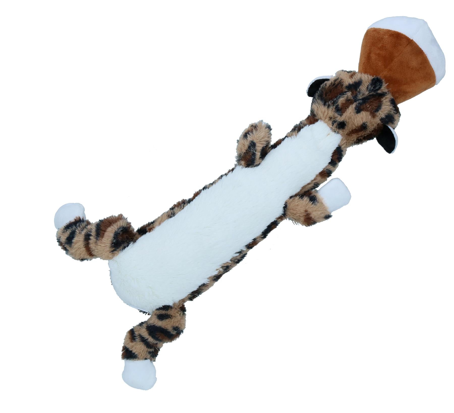 Hundewelpen-Spielzeit-Geschenk, weiches Plüsch-Safari-Leopardenspielzeug mit Quietschgeräuschen, 53 x 13 x 7 cm