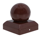 Metal Fence Post Caps Round / Ball 100mm x 100mm Protector Cover Brown