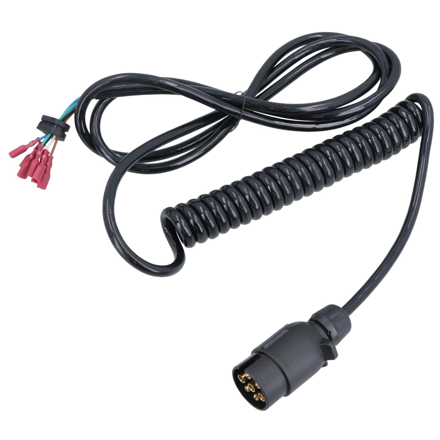 7 Pin Style Plug With Trailer Curly Extension Lead Cable 2 Metres For Ifor Williams