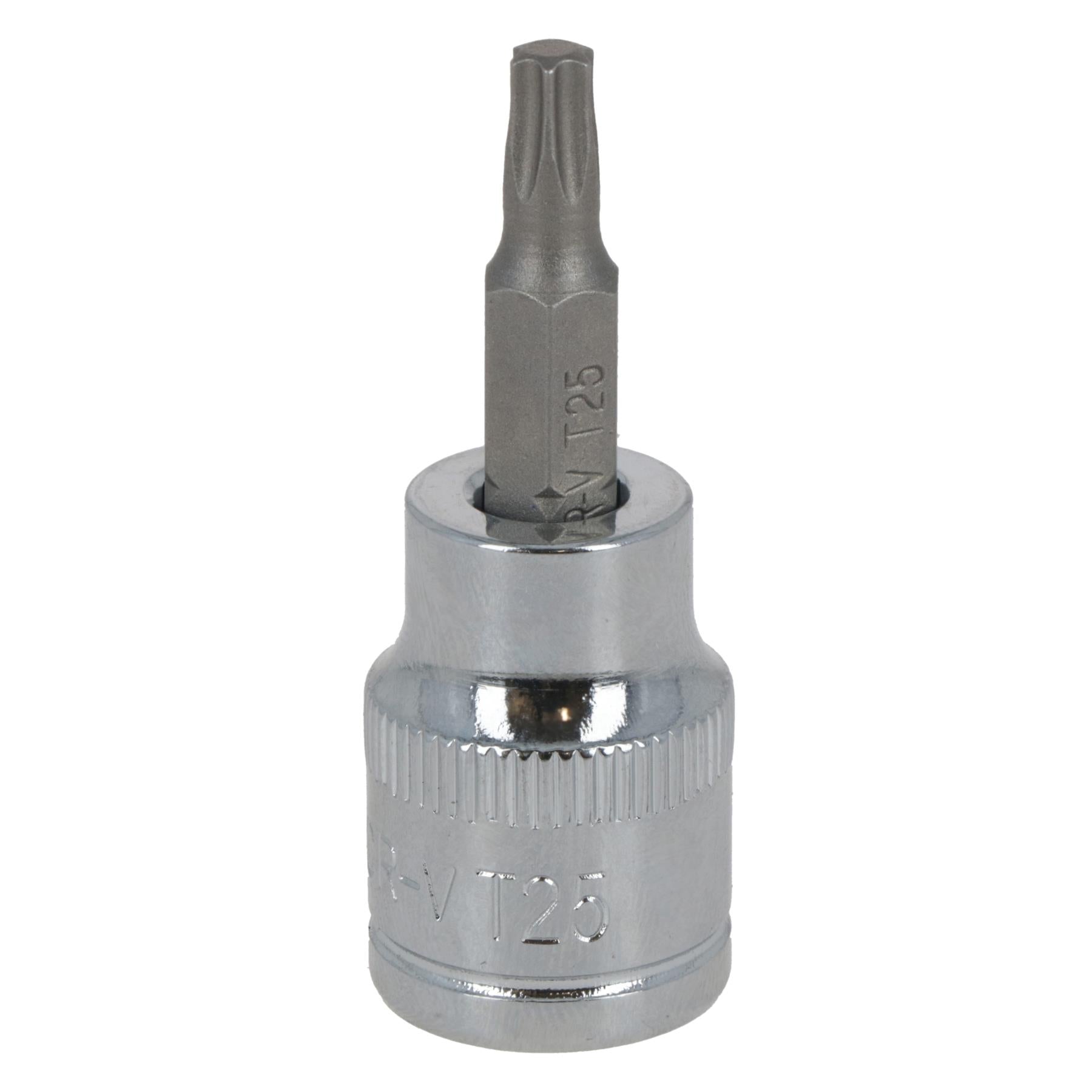 T25 Male Torx Bit Star Socket 3/8" Drive Standard Internal Chrome Vanadium Steel