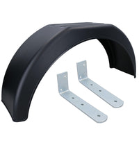 13" Plastic Mudguard Fender (Single) Offset Fit & 2 LARGE Brackets