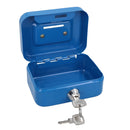 4.5” Petty Cash Box Money Coin Tin Deposit Security Kids Money Box 2 Keys Blue