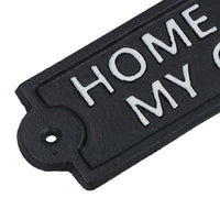 Home Is Where My Girls Are Cast Iron Sign Plaque Wall Door Fence Post House