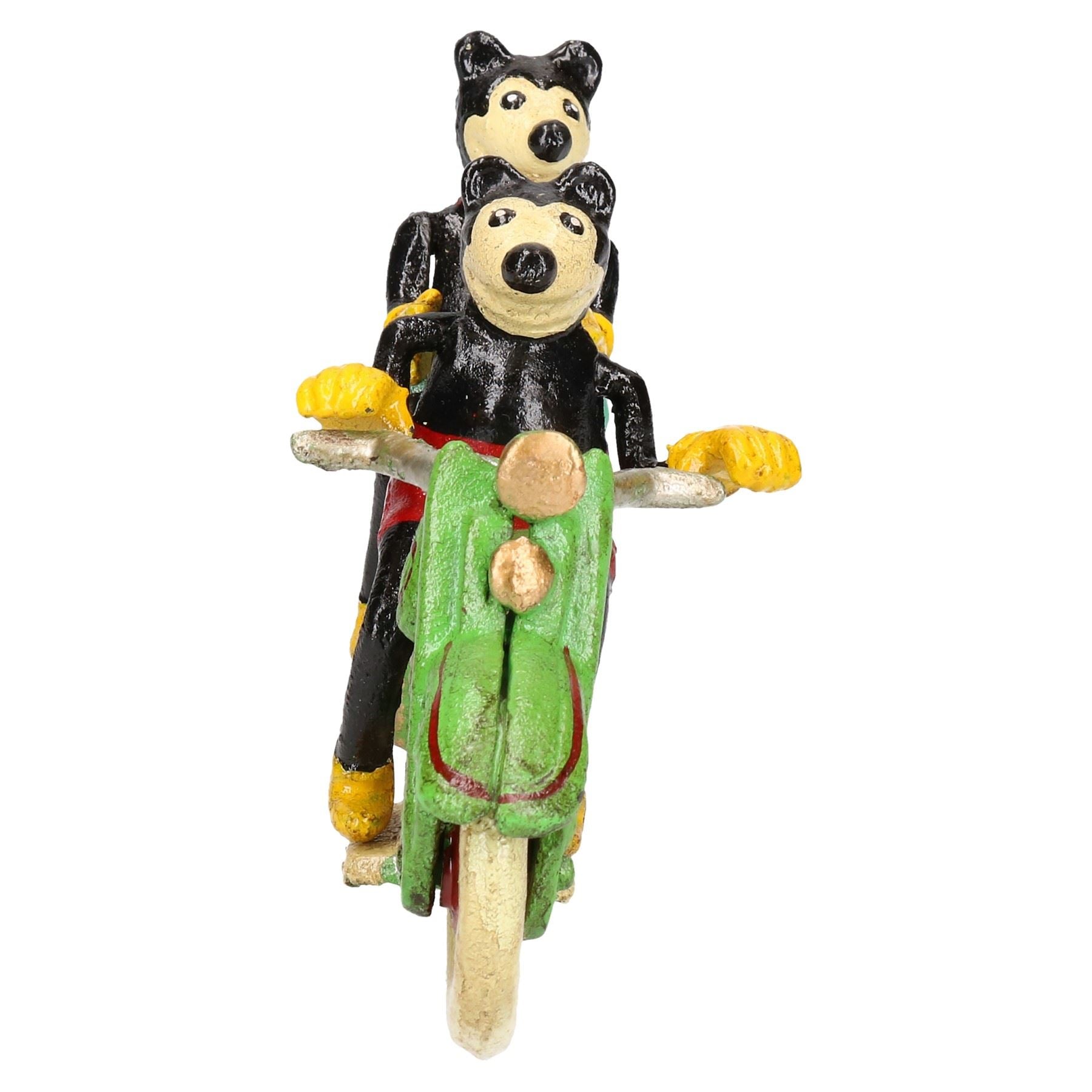 Mickey Mouse On Motorcycle Motor Bike Mascot Figure Statue Cast Iron Disney