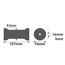 Rouleaux plats en caoutchouc pour quille de remorque de bateau / jet ski / canot 127 mm alésage 16 mm