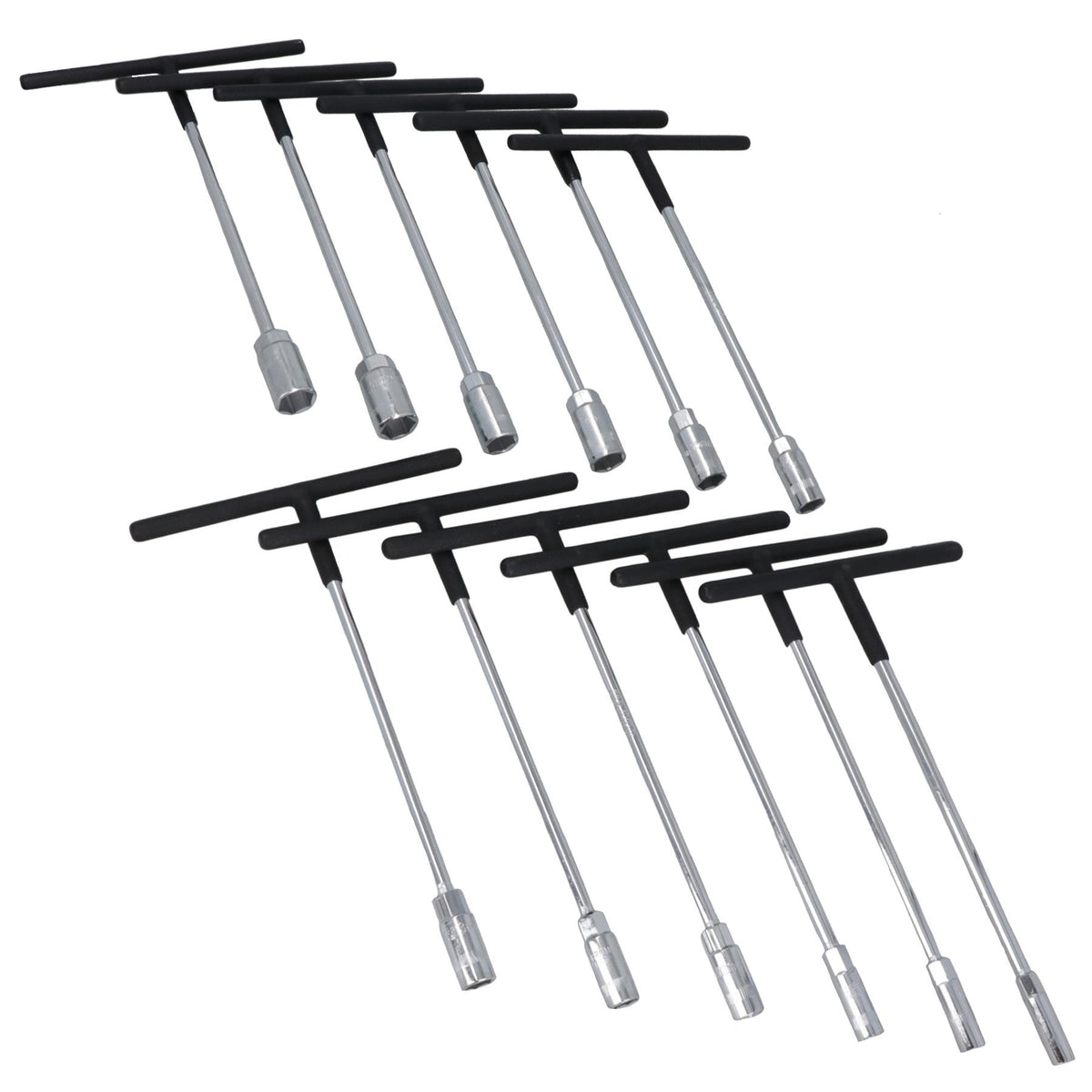 Metric T Bar Handle Sockets Spanner Wrench Nut Spinner 8 – 19mm 12pc Set