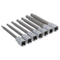 Douilles cannelées extra longues 3/8" 7 pièces M4 - M10 Longueur totale 110 mm