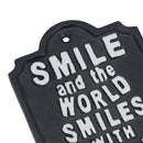 Schild „World Smiles With You“ aus Gusseisen, für Garten, Haus, Wand, Tür