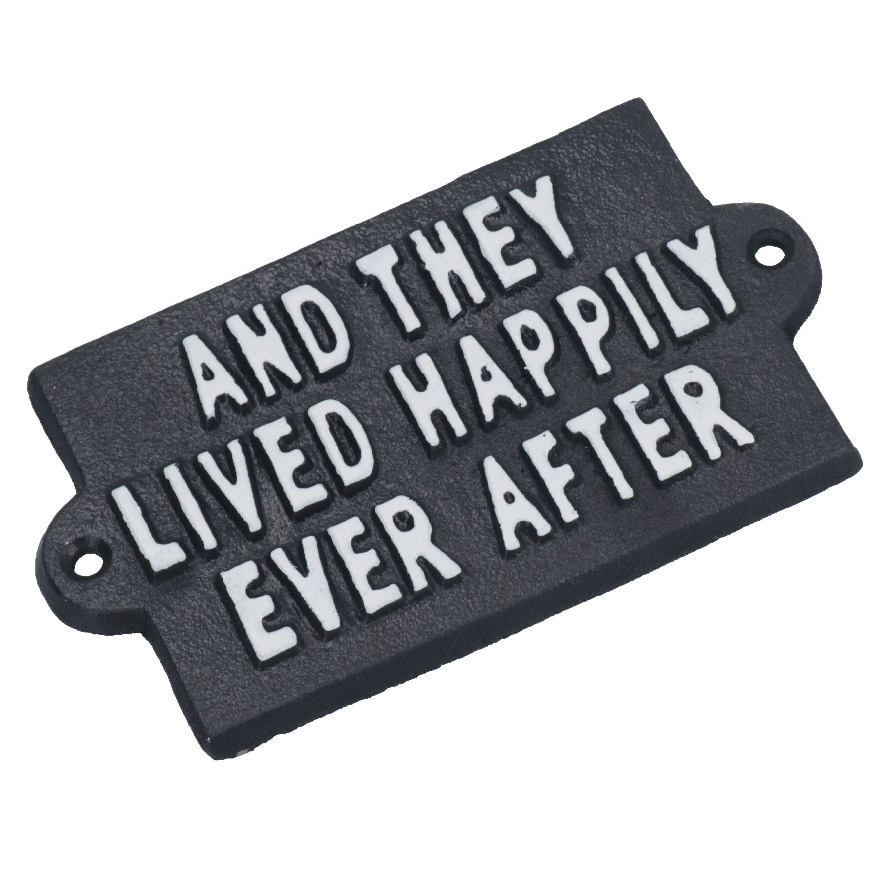 They Lived Happy Ever After Sign Plaque Cast Iron Garden House Home Wall