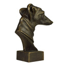 Statue de buste de chien lévrier whippet ornement de tête de serre-livre paire en fonte