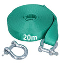 Long 20m Recovery Strap Tow Rope & Two Shackles 8T Storage Bag 4x4 Off Road