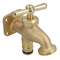 Brass Outdoor Outside Garden Water Tap + Adaptor 3/4in BSP Thread Portable