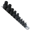 Douilles à embouts cannelés triples carrés Stubby Impact M4 – M12 MT14 – MT18, lot de 9 pièces