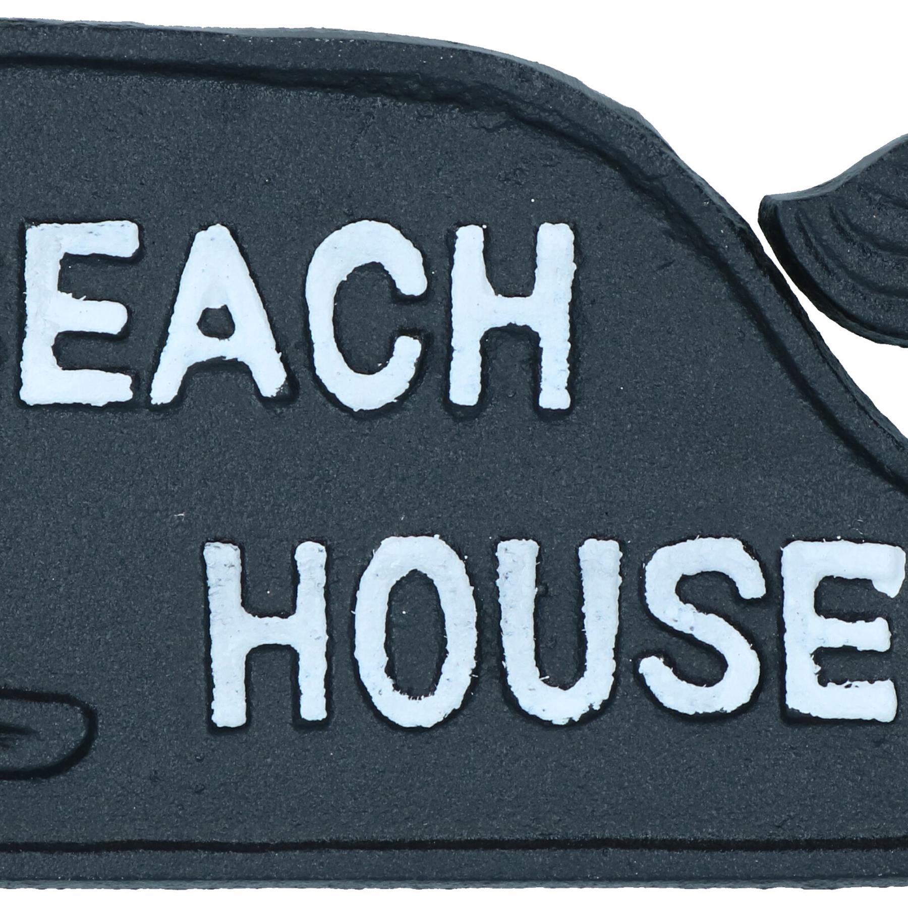Beach House Whale Sign Cast Iron Sign Plaque Wall Door Fence Gate Post House