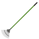 16 Teeth Soil Garden Rake Tubular Handle Carbon Steel 155cm Soil Leaf Raker