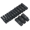 Barre d'extension pour douilles à chocs profondes métriques à entraînement 1/2" + joint universel 10 – 27 mm