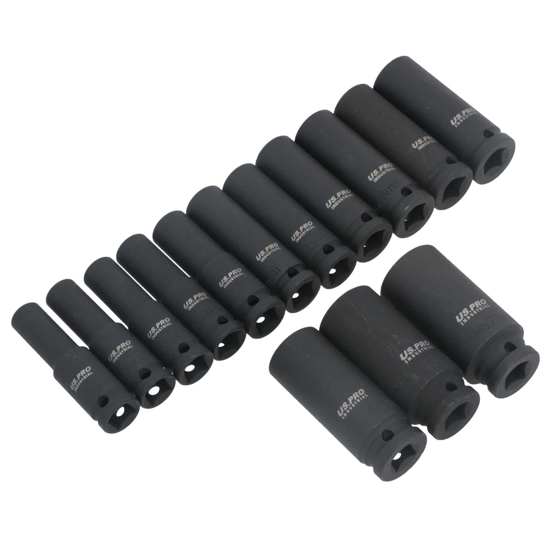 Barre d'extension pour douilles à chocs profondes métriques à entraînement 1/2" + joint universel 10 – 27 mm