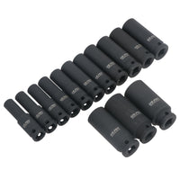 Barre d'extension pour douilles à chocs profondes métriques à entraînement 1/2" + joint universel 10 – 27 mm