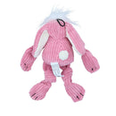 Small Pink Bunny Knottie Plush Durable Multi Squeaky Dog Puppy Toy 7x13x21cm