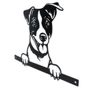 Black Metal Peeking Spaniel Silhouette with Fixing Plate Garden Ornament Gift