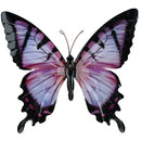 Wanddekoration Schmetterling aus Metall in Rosa und Schwarz, 35 x 32 cm