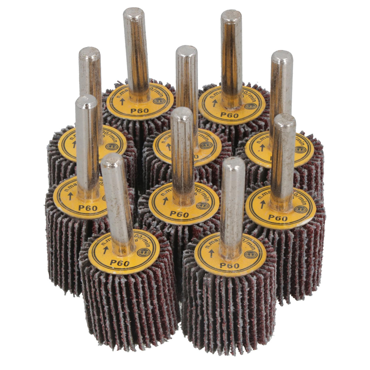 25mm 60 Grit Abrasive Flap Wheel Discs Sanding Rust Removal 6mm Shank