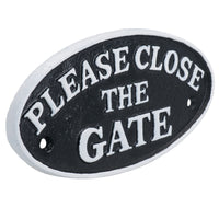 Please Close Gate Black Cast Iron Sign Plaque Door Wall House Home Yard Post