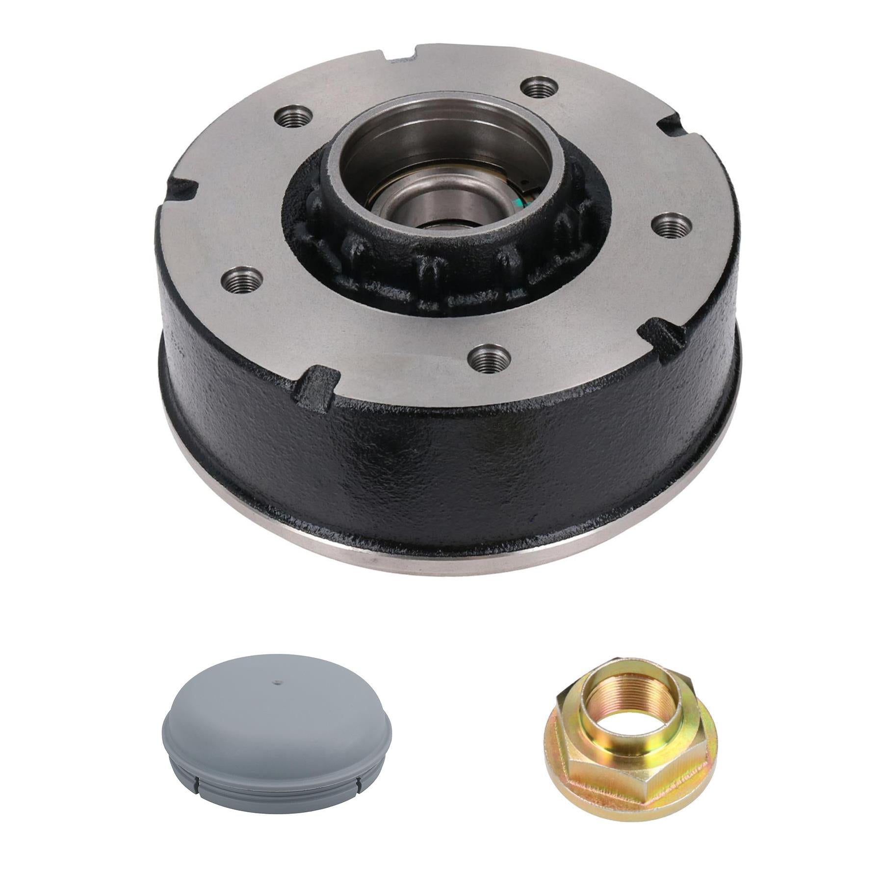 4pk 200 x 50mm Brake Drums & Bearings for Ifor Williams Trailer 5 Stud 6.5" PCD