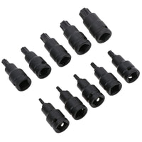 Male Tamper Proof Impact Impacted Torx Star Sockets TT10 – TT70 10pc Set