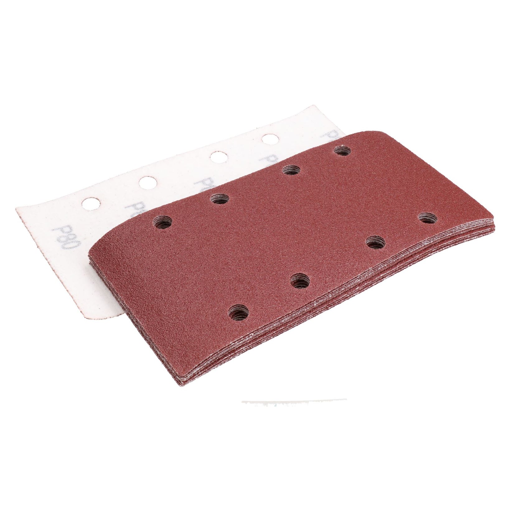 Hook + Loop 1/3 Sheet Sanding Sander Sandpaper Pads 80 Grit 100 Pack