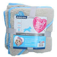 Blue Super Soft Puppy Small Dog Pocket Blanket Snuggle Blanket 60x60cm 3PK