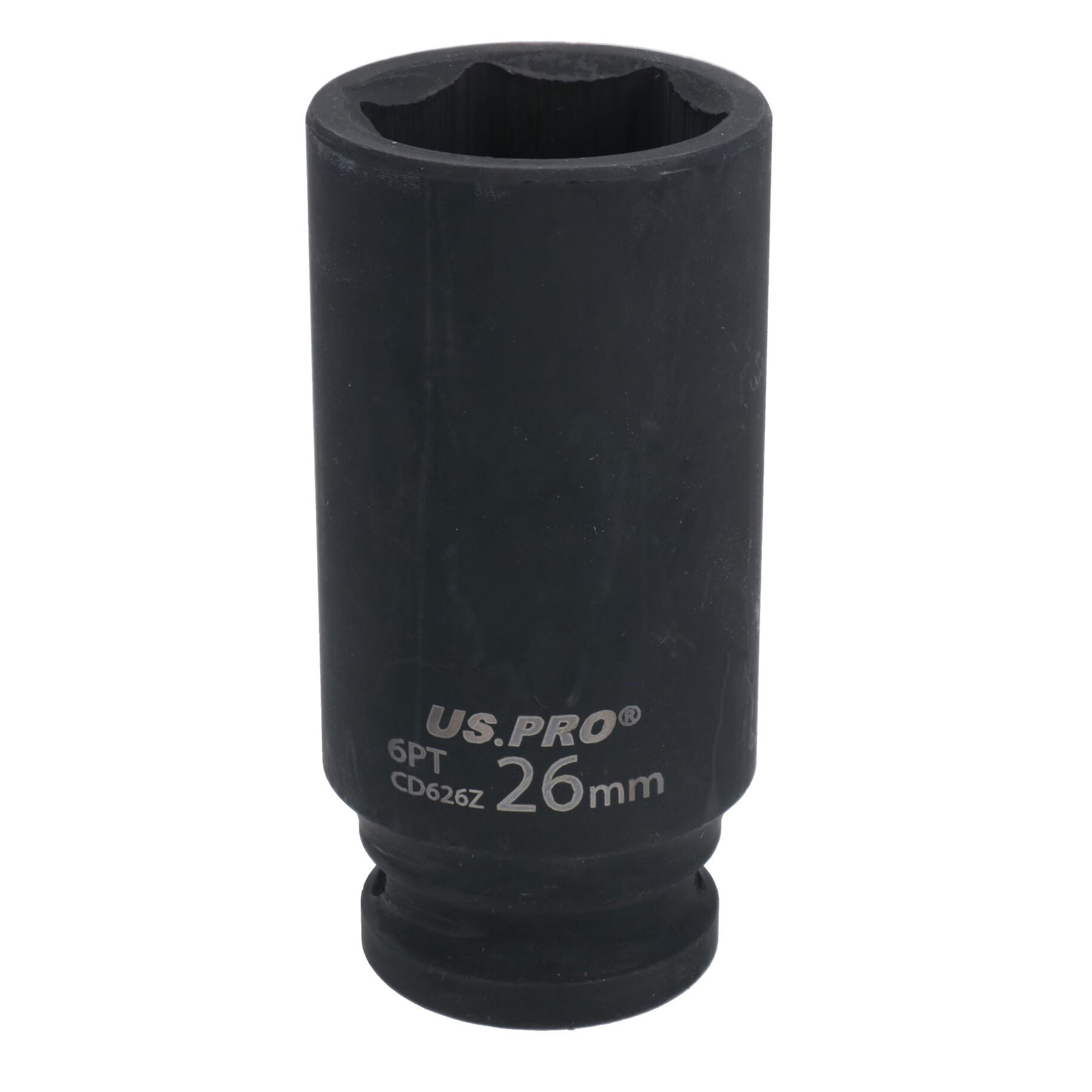 26mm 1/2in Drive Deep Metric Impact Impacted Socket 6 Sided Single Hex