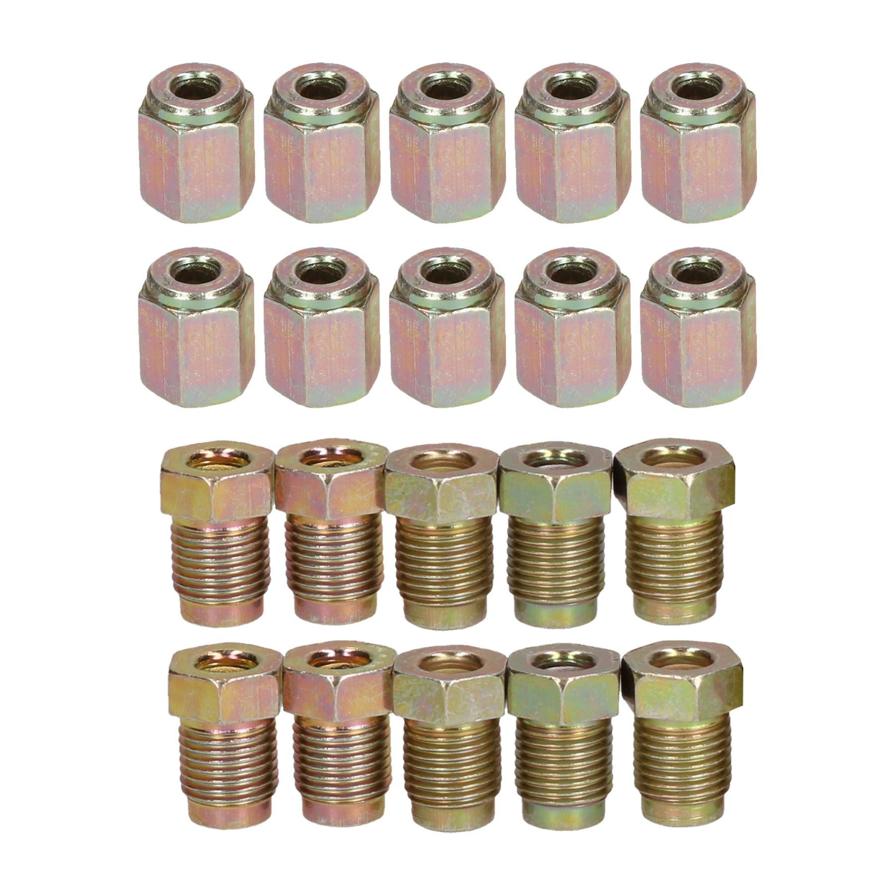 Raccords de tuyaux de frein en acier mâle et femelle 10 mm x 1 mm pour tuyau 3/16" Lot de 20