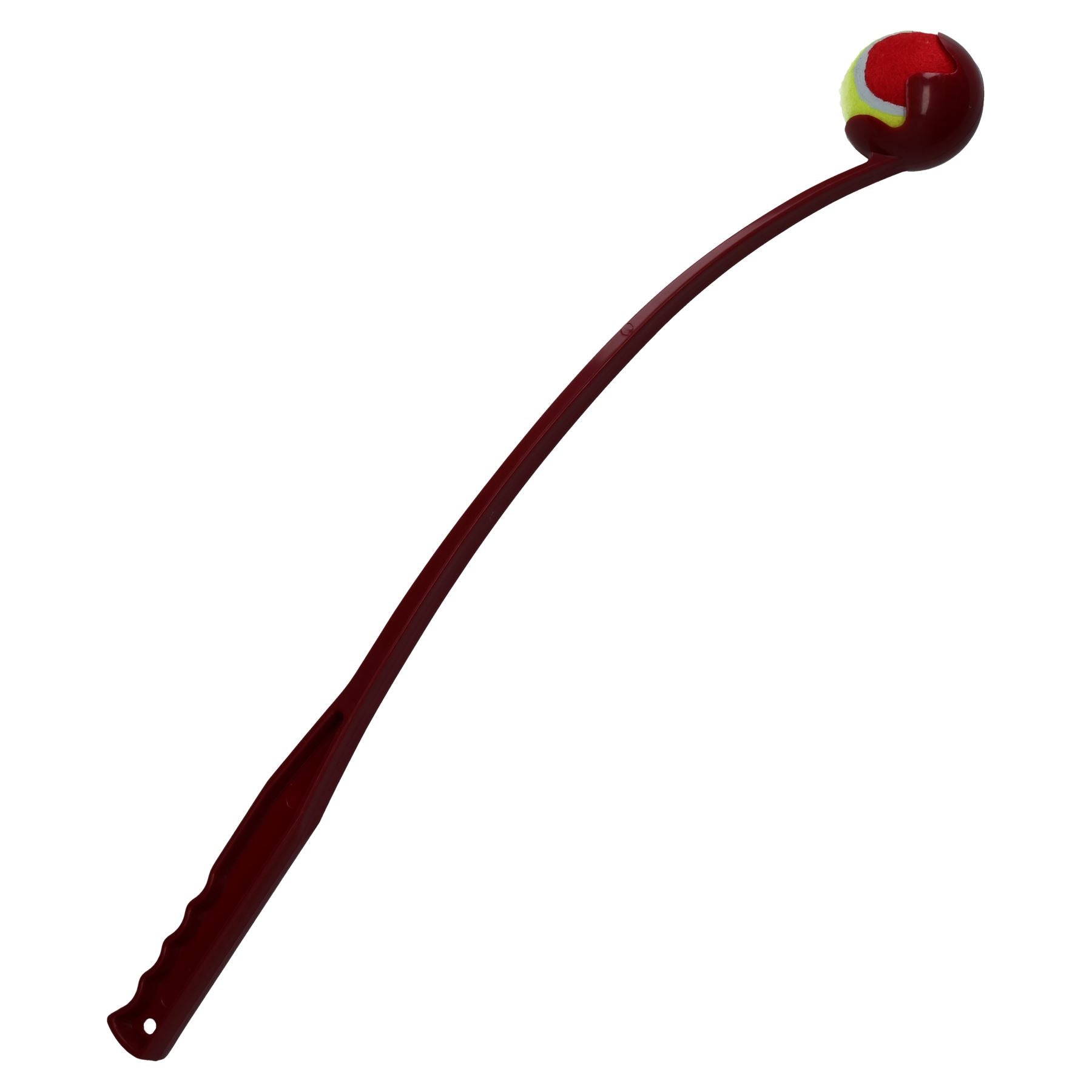 Maroon Jolly Doggy Fetch Toy Dog Tennis Ball Thrower With 1x Ball