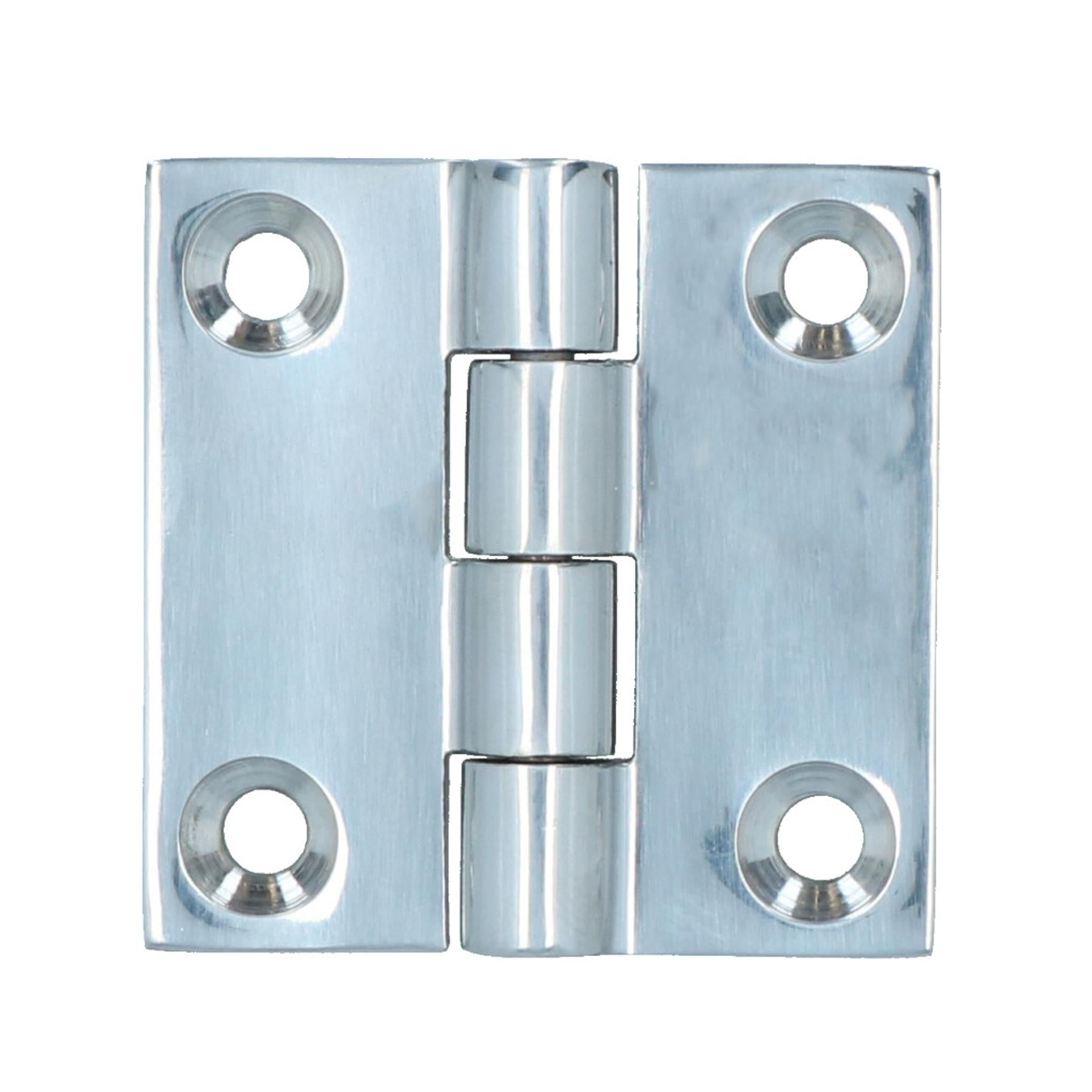 Polished Door Butt Hinge Stainless Steel 50mm x 50mm 316 Marine Cabin