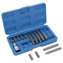 15pc Deep & Shallow Torx Star T20 - T55 Bit Set 1/2" Dr Male 30mm & 75mm