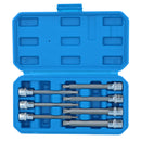 Douilles cannelées extra longues 3/8" 7 pièces M4 - M10 Longueur totale 110 mm