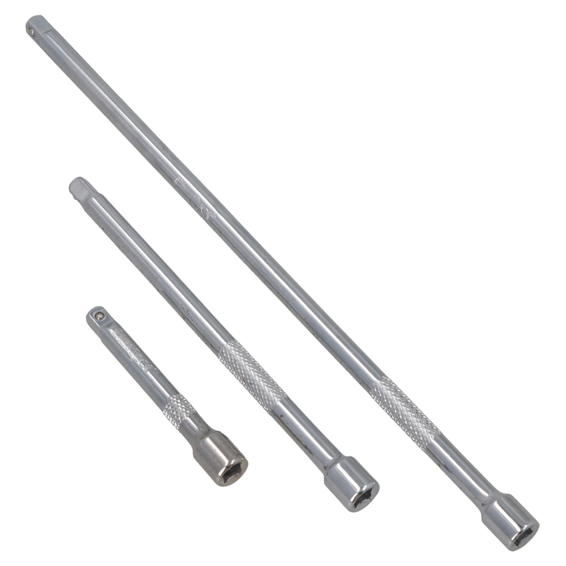 3-teiliges Ratschen-Verlängerungsset mit 1/4-Zoll-Antrieb, gerade Stecknuss, 75 mm, 125 mm, 250 mm