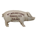 Quaker City Ham Pig Hog Porky White Money Bank Box Cast Iron Coin Change Jar
