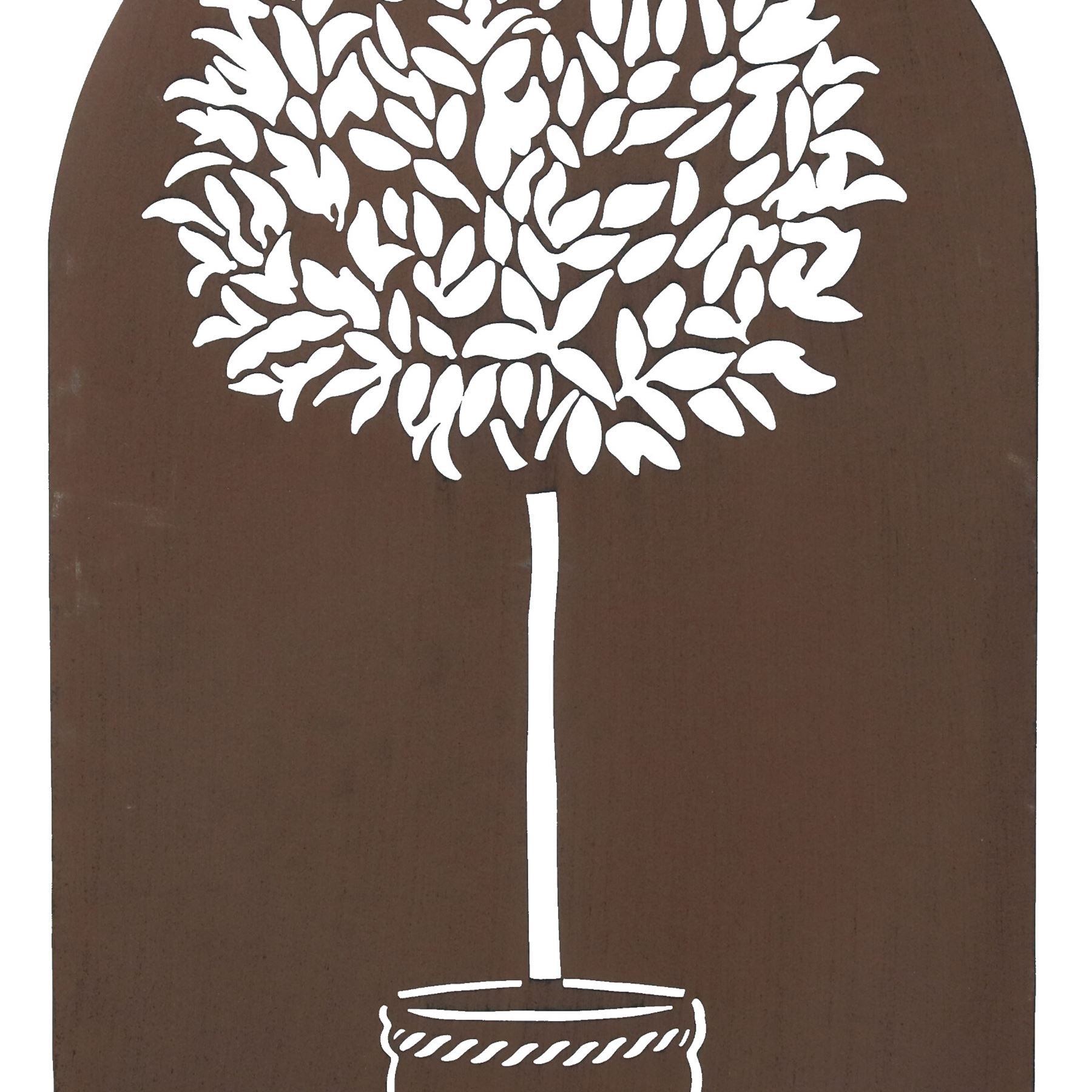 Arbre topiaire en forme de boule, décoration murale en métal, silhouette de jardin, clôture de maison, rustique